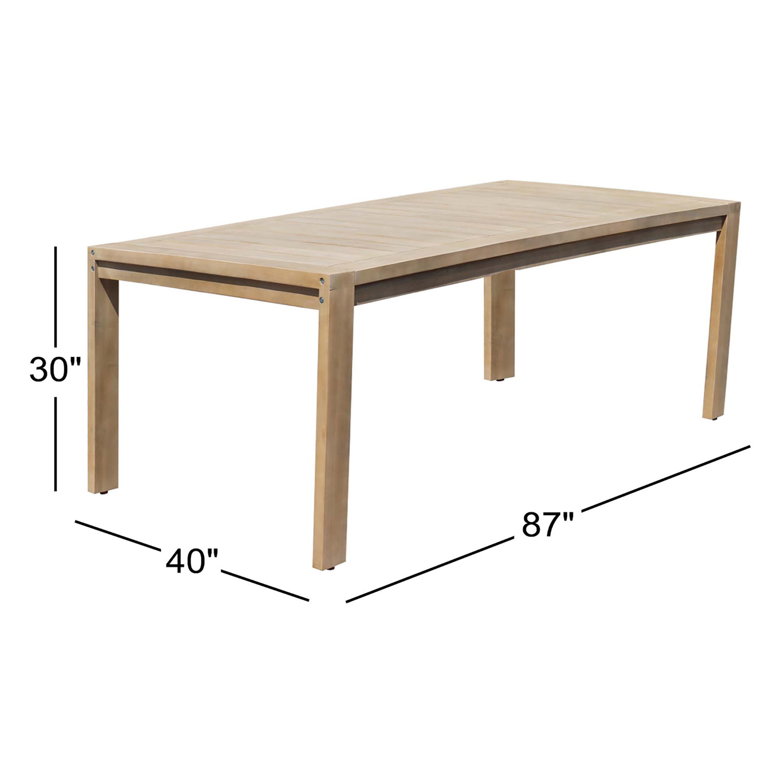 Joly Outdoor Dining Table, 30" H x 87" W x 40" D, Teak