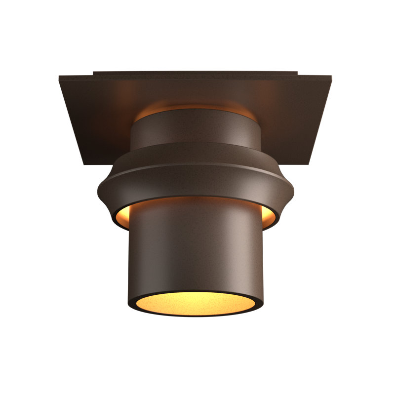 Plafonnier semi-encastré d'extérieur à 1 ampoule Twilight, Bronze côtier, H 6,8 po x l 9 po x P 9 po