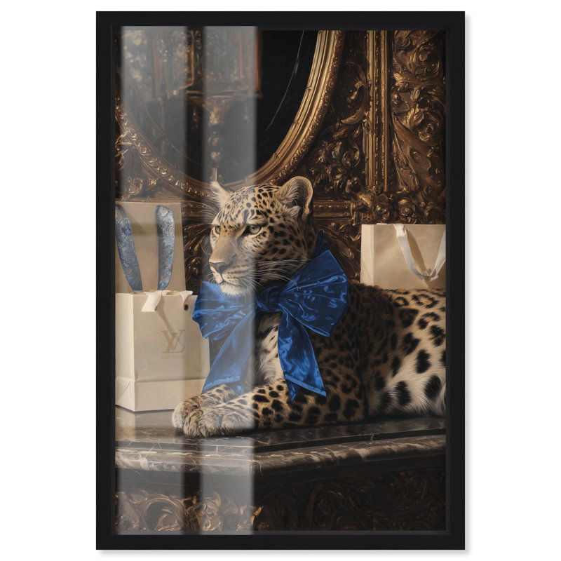 Velours arc léopard Glam Art Shadowbox par Art Remedy, Noir, H 25 po x l 17 po