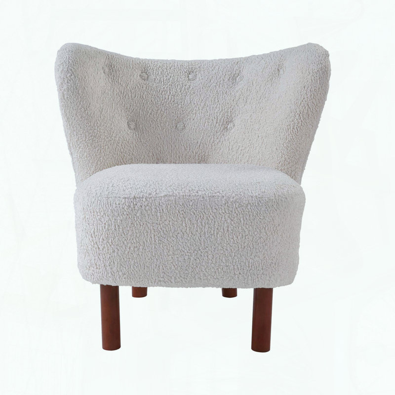 Teddy Sherpa Accent Chair with Wingback Design