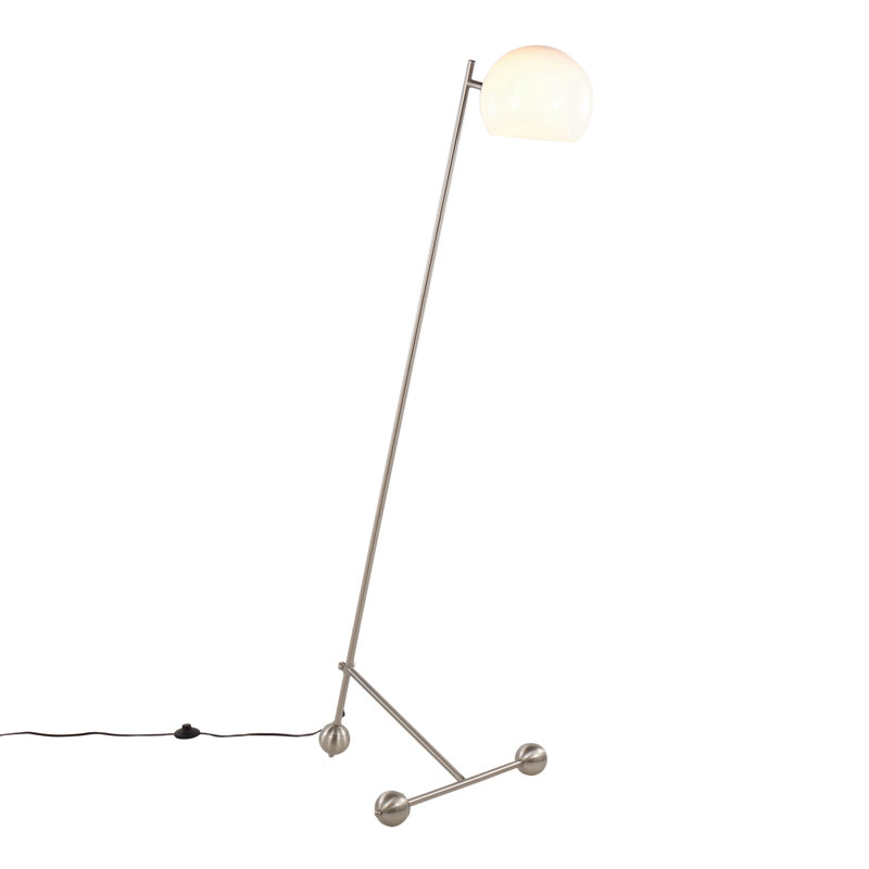 Lampe sur pied arquée 67 po Ghislaine, Nickel