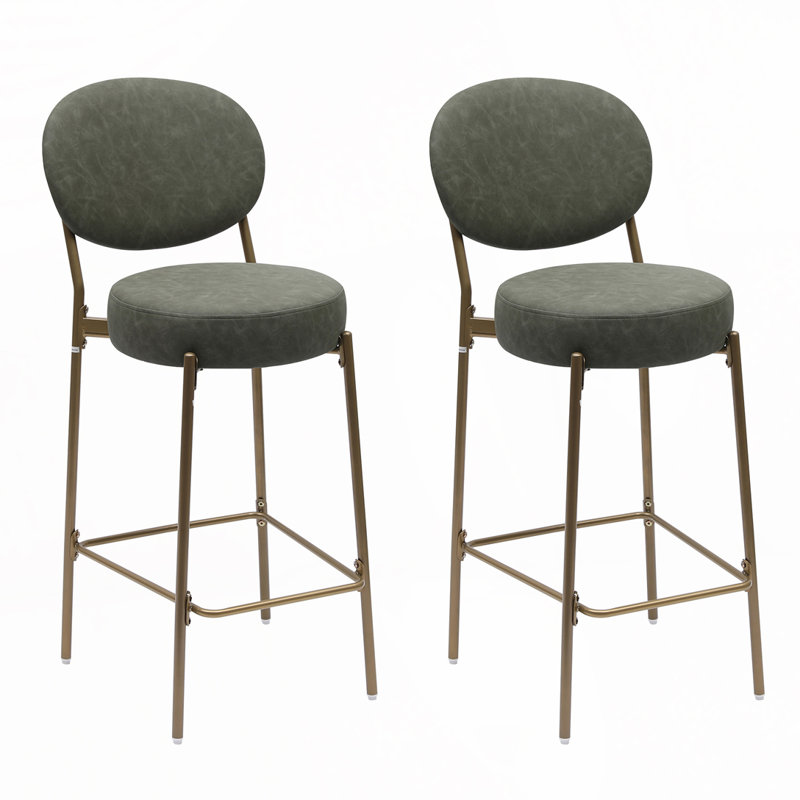 Tabourets de bar rembourrés d'une hauteur de 29 po, Vert