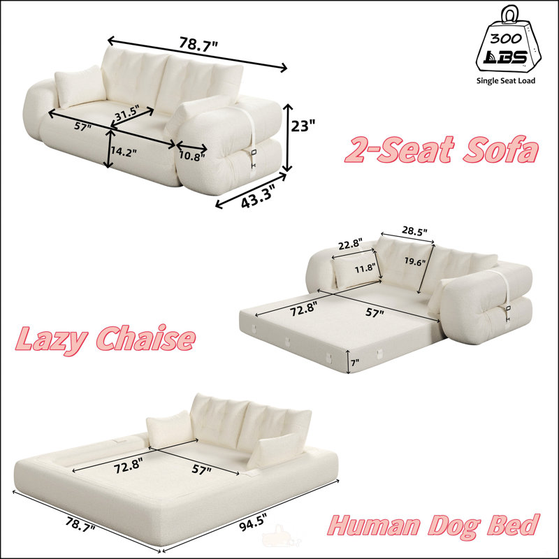 Lazy Sofa Couch, Beige