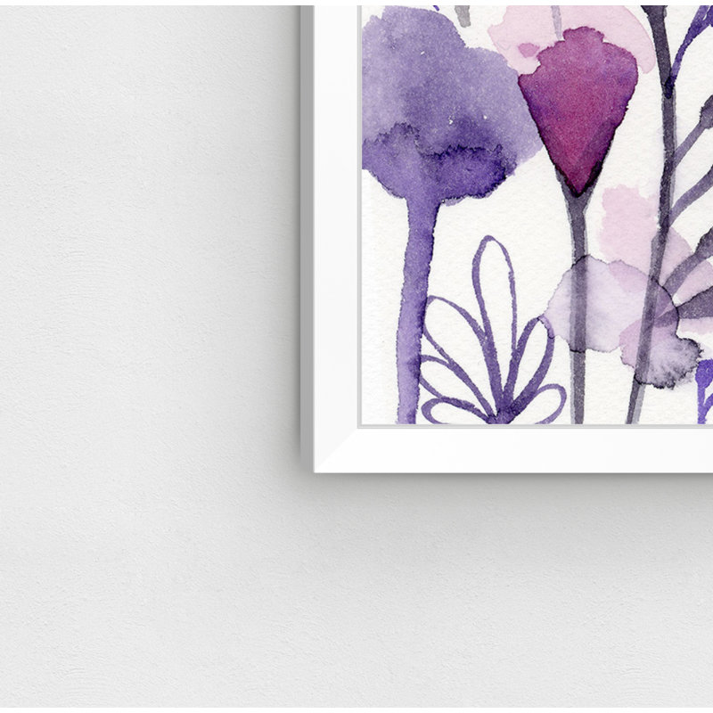 «Purple Floral Forest», reproduction, H 14 po x l 14 po, Cadre photo