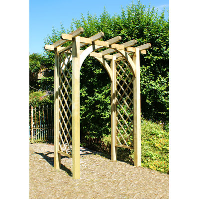 Medfield 180cm W x 130cm D Solid Wood Arbour in Natural
