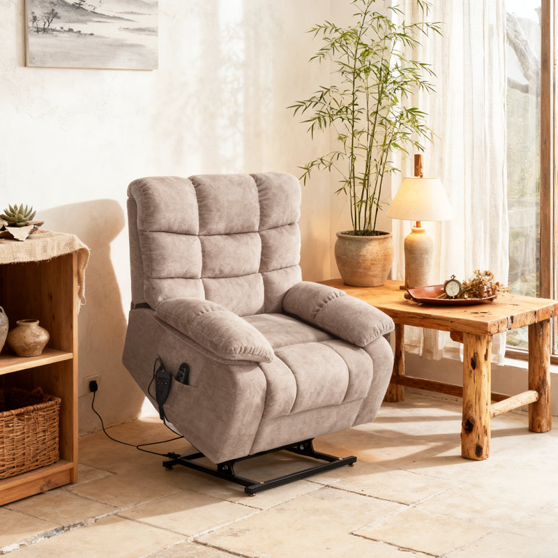 Lift Recliner Chair Heat Massage Dual Motor Infinite Position Up To 350 Lbs Large Electric Power Lift Recliners With Power-remote