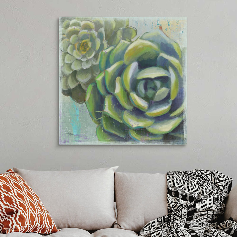 Succulents II, art mural sur toile, Toile tendue, H 36 po x l 36 po x P 1,25 po