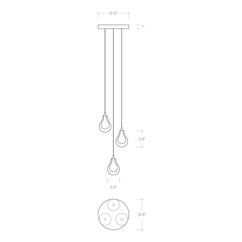 Gem 3 - Light Pendant, White