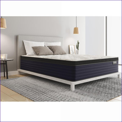 Mattresses Queen 14'' Firm Euro-Top Cool-Touch Copper Memory Foam Hybrid, Greenguard Gold, Made in USA | Foam+Spring | Ivory