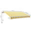 Auvent de jardin 12 pi x 10 pi. Pare-soleil rétractable avec manivelle. Et eau - tissu, aluminium. Terrasse sur le patio Auvent de patio jaune rétractable. Manivelle manuelle. Résistant à l'eau. Cadre en aluminium.