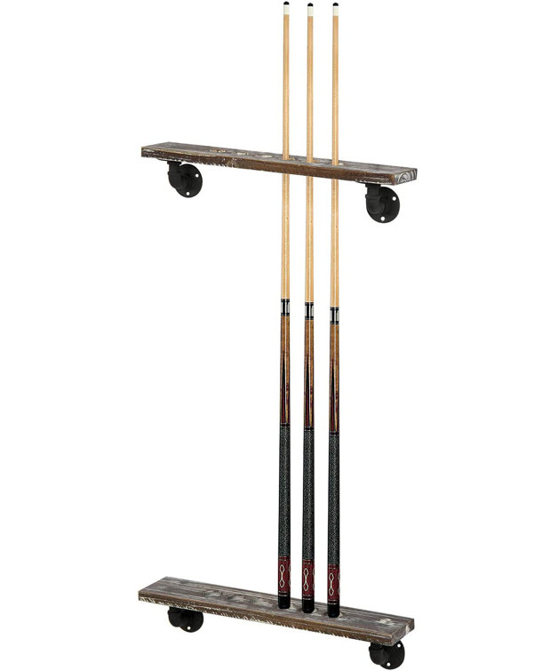 6 Pool Cue Rack, Modern Pool Stick Holder Wall Mounted Horizontal