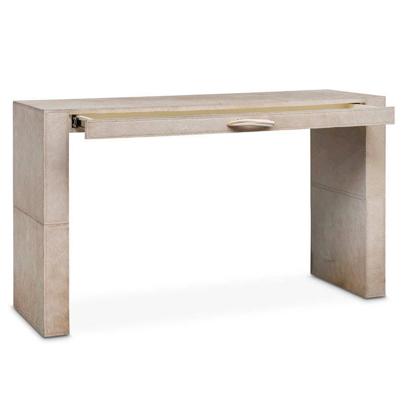 Watusi Cream Cow Hide Console Table