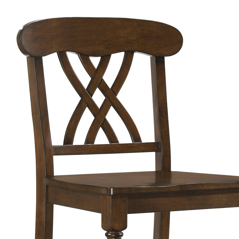 Tabouret de comptoir en bois Crystil, Noyer