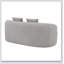 Canapé gris incurvé avec accoudoir rond, coussins de compression et 2 coussins décoratifs pour petits espaces et décor moderne-2031556974