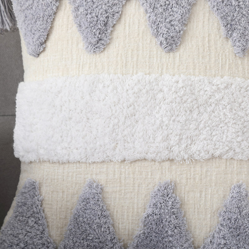  Housse de coussin d'intérieur en polyester, Gris