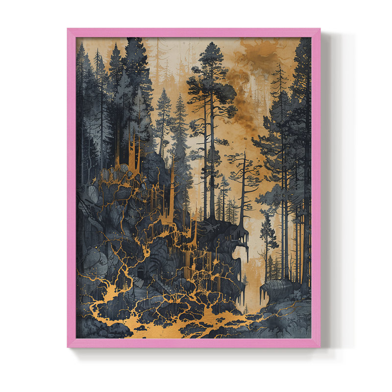 «Christmas Holiday Art» DCXLI, reproduction d'art encadrée - bois massif, H 15 po x l 12 po, Rose