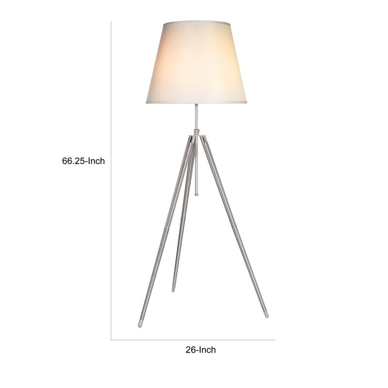 Marquice 66.25'' Chrome Tripod Floor Lamp