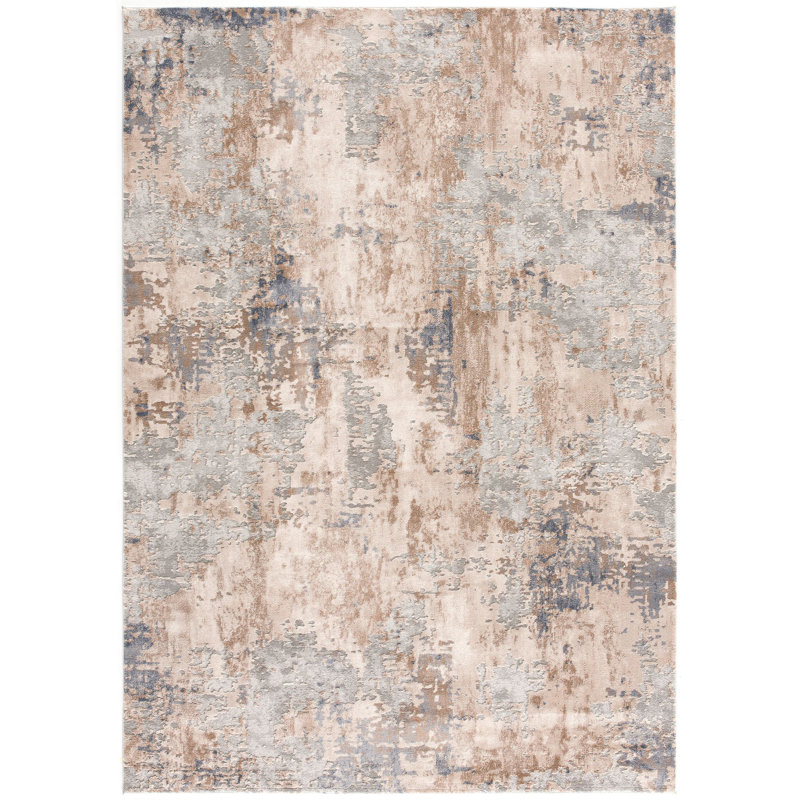 Rug Branch Elara 5' x 8' (5'3 x 7'7) Grey/Beige Abstract Indoor Area Rug, Contemporary, Medium Pile, Stain-Resistant Carpet - Living Room, Bedroom, Dining Room, and Kitchen