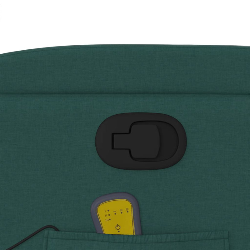 Upholstered Massage Chair, Dark Green Polyester