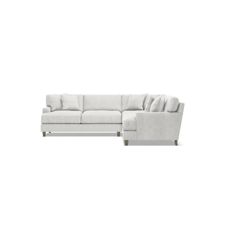 Bernhardt Mila 4-Piece Fabric Sectional, Symmetrical, 33.5" H x 107" W x 107" D, White Polyester