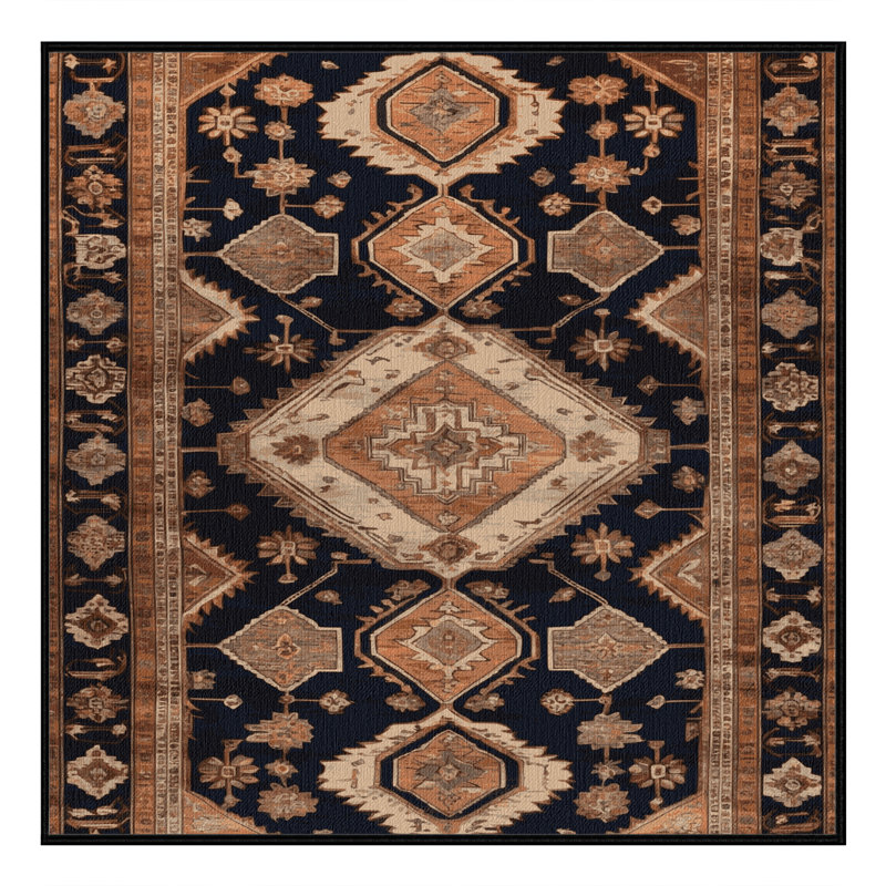 Tapis brun lavable à la machine, Carré 8 pi