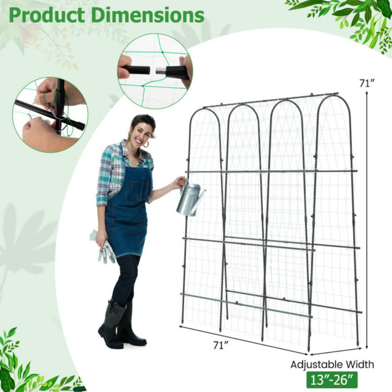 Treillis arqué en U 71 po x 71 po pour plantes grimpantes