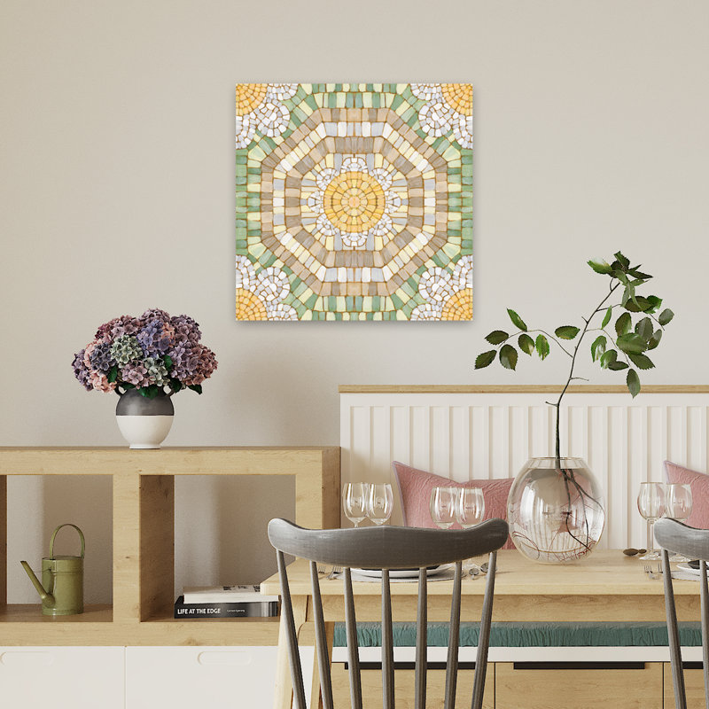 Botanical Mosaic Vii, art contemporain, H 18 po x l 18 po