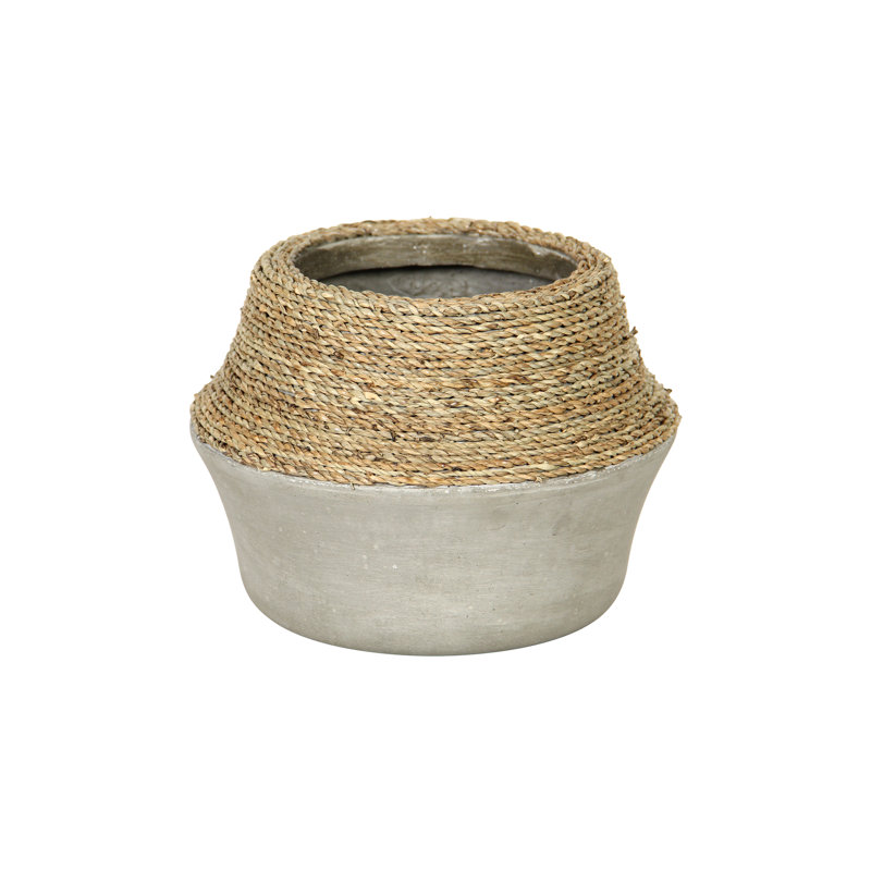 Natascha 9" Wide Grass and Concrete Pot