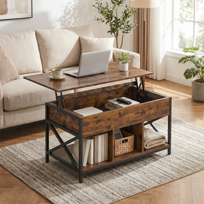 Table basse à plateau relevable avec rangement Corrine