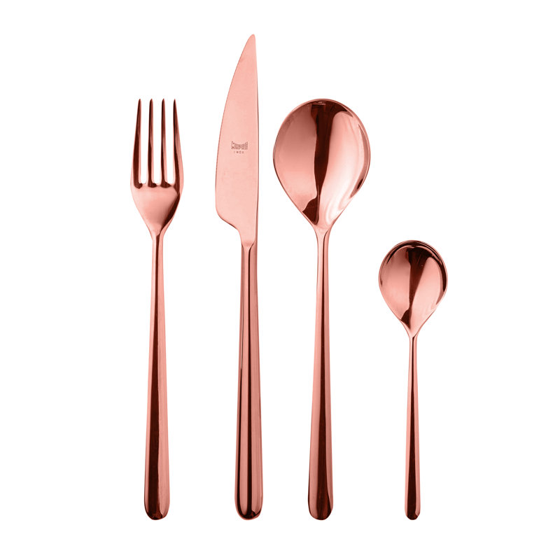 Linea 24 - Piece Stainless Steel Flatware Set - Service for 6, Bronze