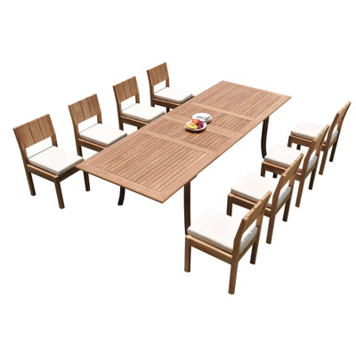 Ensemble repas 9 pièces teck Karson