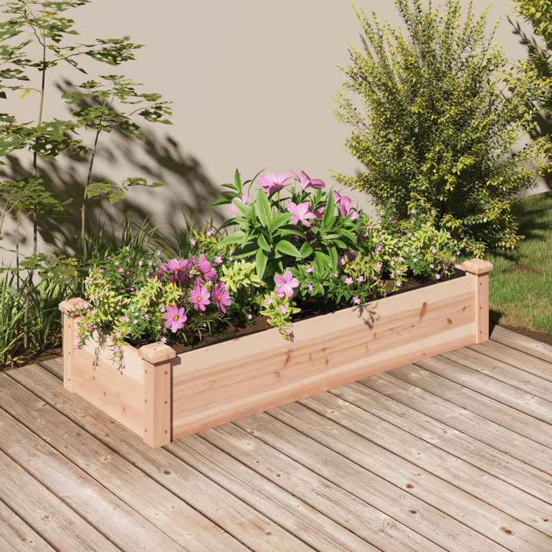 Averion Wood Raised Garden Bed, Natural Pine, 25cm H x 120cm W x 45cm D