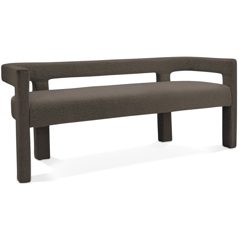 Cedernier Upholstered Boucle Bench, Brown