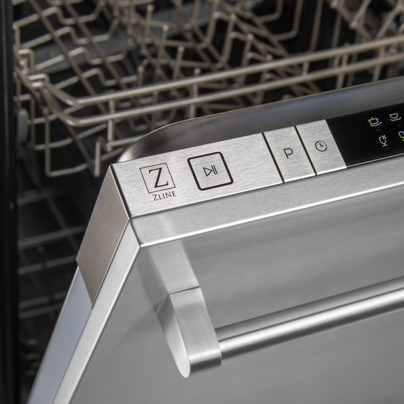 ZLINE 24 in. Fingerprint Resistant Control Dishwasher with Stainless Steel Tub and Style Handle, 52dBa