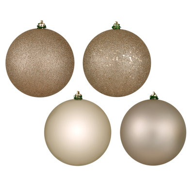 Vickerman 4-Finish Ball Ornament Set Shatterproof Ball Ornament
