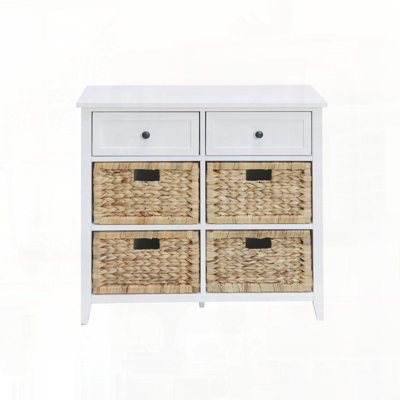 Flavius 6-Drawer Rectangular Accent Chest, White