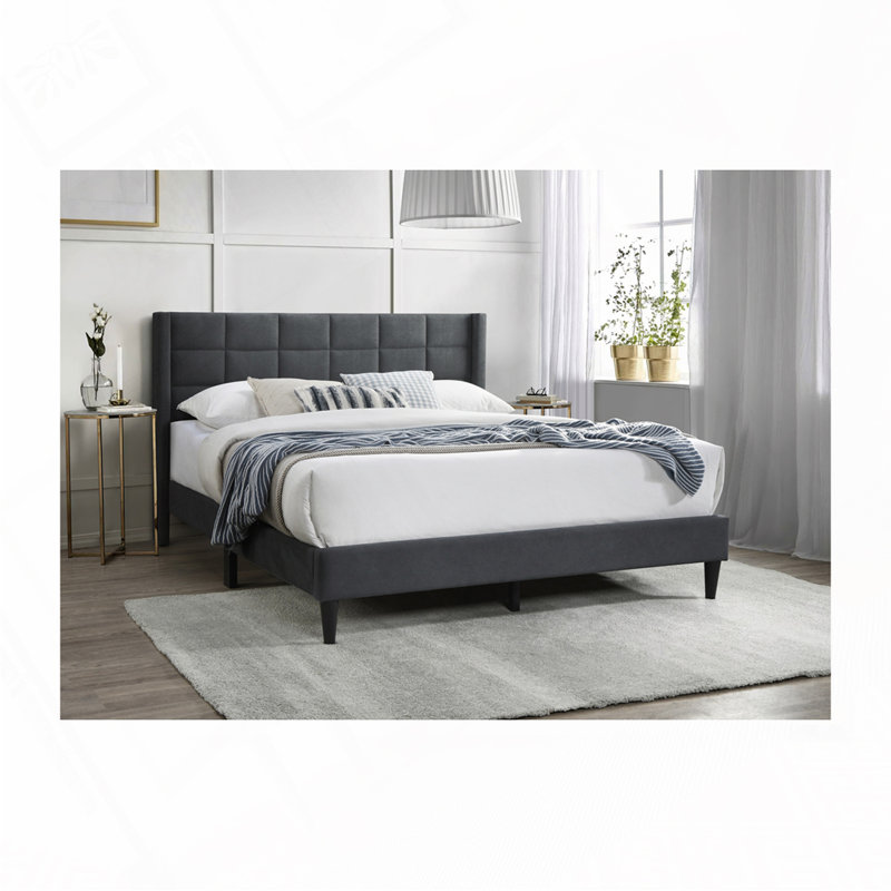 Lit tapissier Burlap, Anthracite