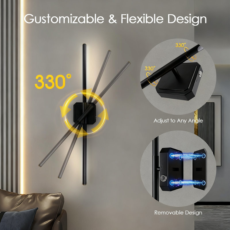 Black Friday Multifunctional Set of Two Wireless Sconce with Remote Control, Dimmable LED Wall Mounted Light 10000mAh Battery Operated, 360° Rotate 3000K-6000K for Bedroom Living Room Hallway