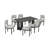 Wood Dining Table Set with Upholstered Chairs for 6