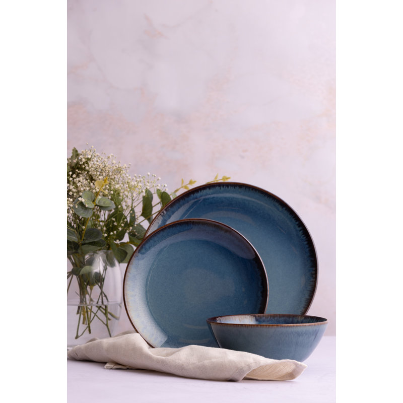 Reactive 12pc Dinner Set, Blue