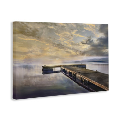 Lazy Morning Lake Dock Canvas, conception par Mike Calascibetta