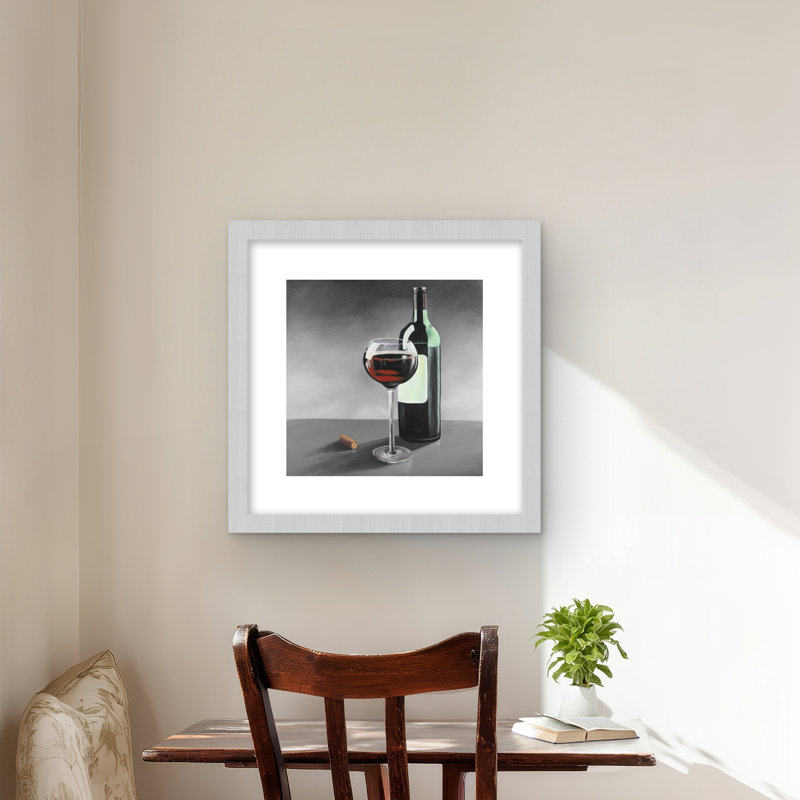 Bouteille de bourgogne - décor rustique rouge mat