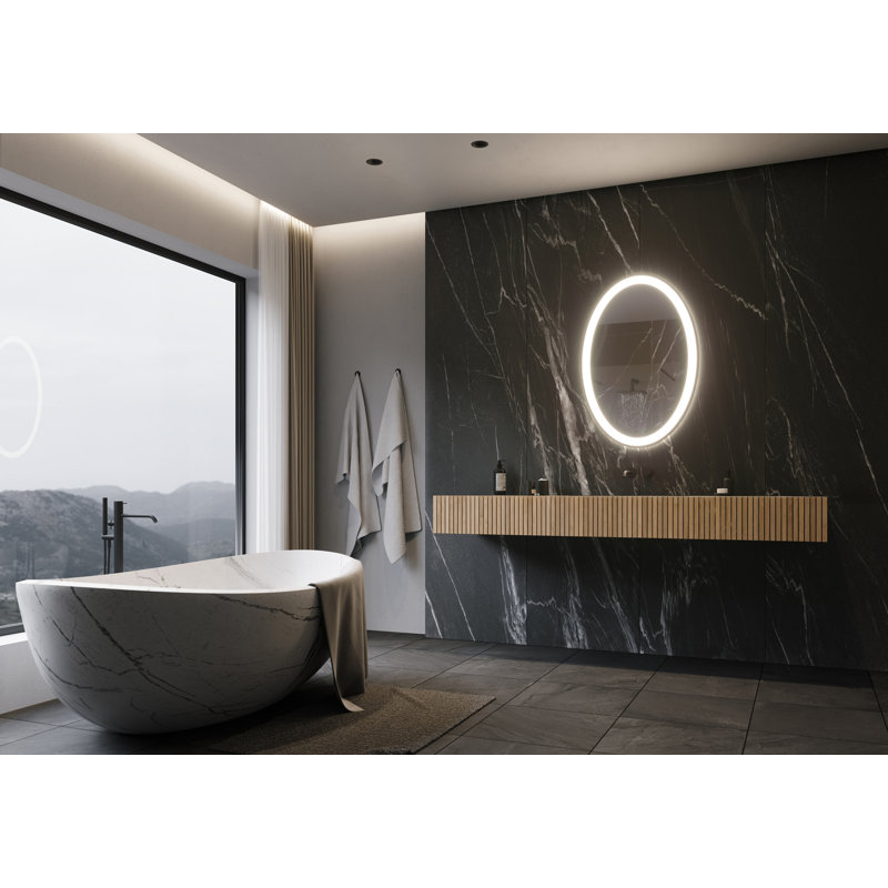 Miroir de salle de bain ovale illuminé Galaxy, 3000 K
