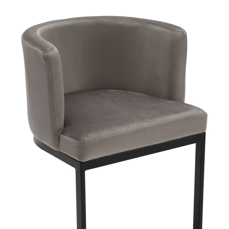 Adelaid Upholstered Counter Stool with Metal Frame, Grey