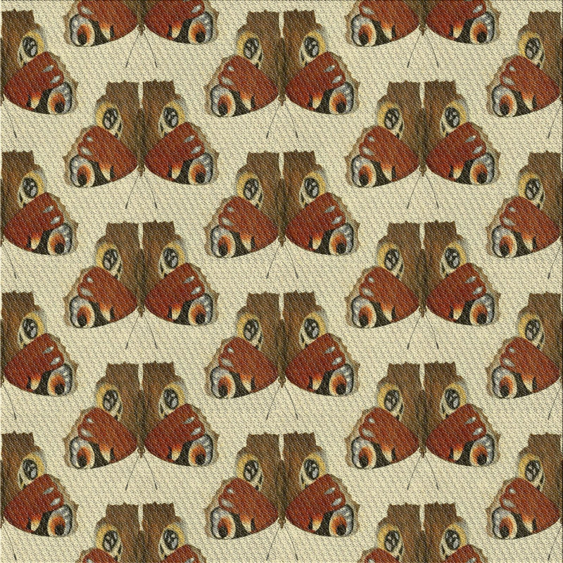 Tapis mehroon/beige à motifs légers, Carré 8 pi