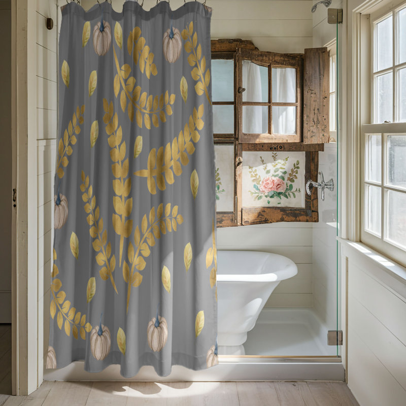 Golden Season - Rideau de douche standard 1 pièce, H 74 po x l 71 po