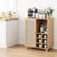 Buffet de 34 pouces avec vin, buffet de salon à la maison, une tablette fermée et deux tablettes ouvertes, - porte d'entrée, idéal pour une utilisation dans une cuisine, armoire de bar, 6 espaces, design, longue durée convenant à diverses pièces