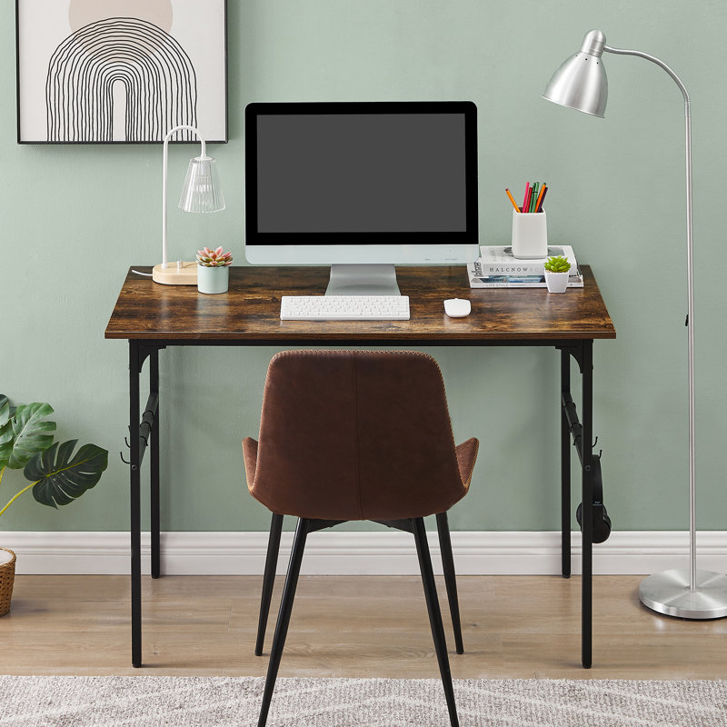 Branshed Computer Writing Desk with 4 Hooks, 29.5" H x 43.3" W x 22.8" D