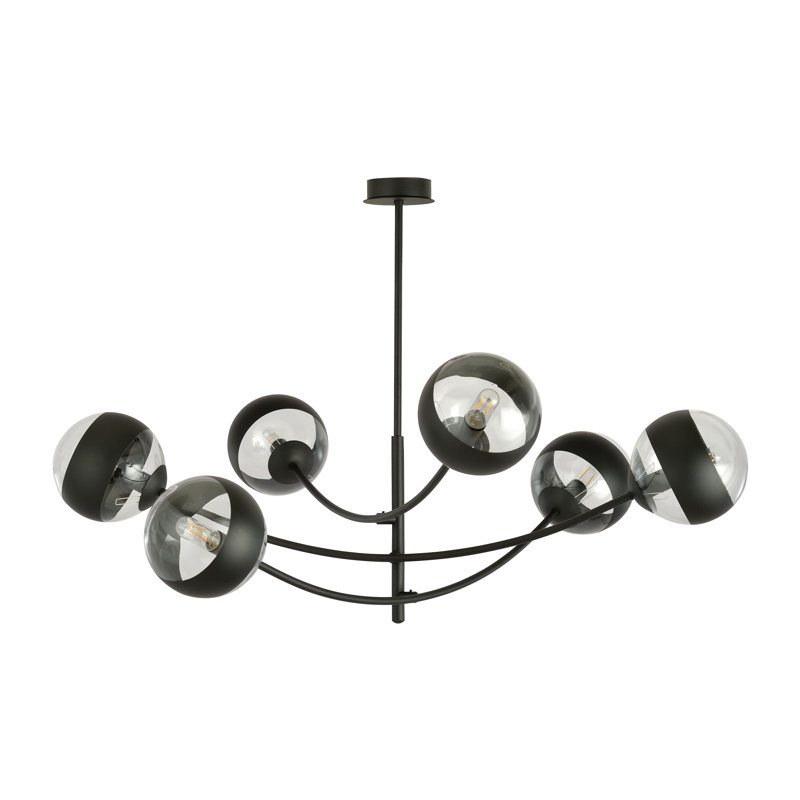 Sardis 6 - Light Sputnik Chandelier, Transparent/Black