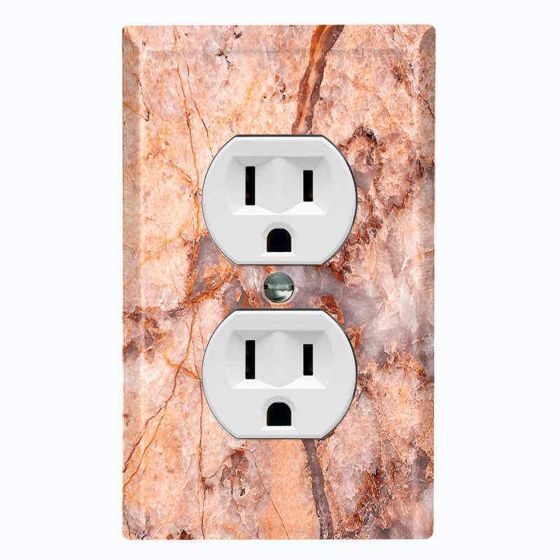 Plaque murale 1 sortie, Rose/beige